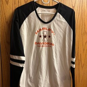 Harley-Davidson Woman’s or Men’s Black & White Long Sleeve Raglan Shirt